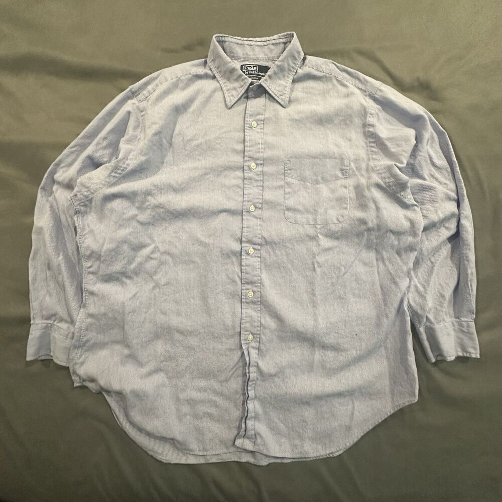 Polo Ralph Lauren Andrew Shirt 17.5 34/35 Geometric Stripe 100% Cotton Dress